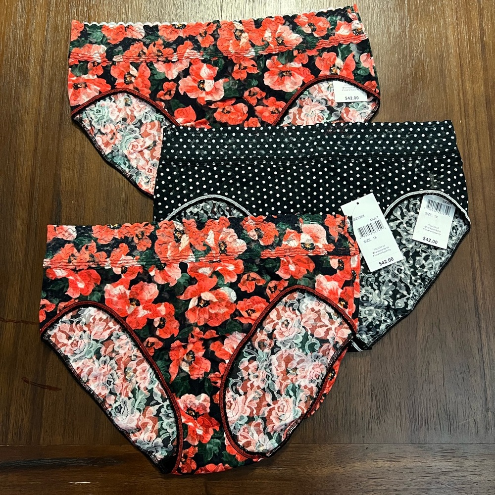 NWT- Hanky Panky - 3 Lace French Brief- Size 1X - Regular price $42.00/each